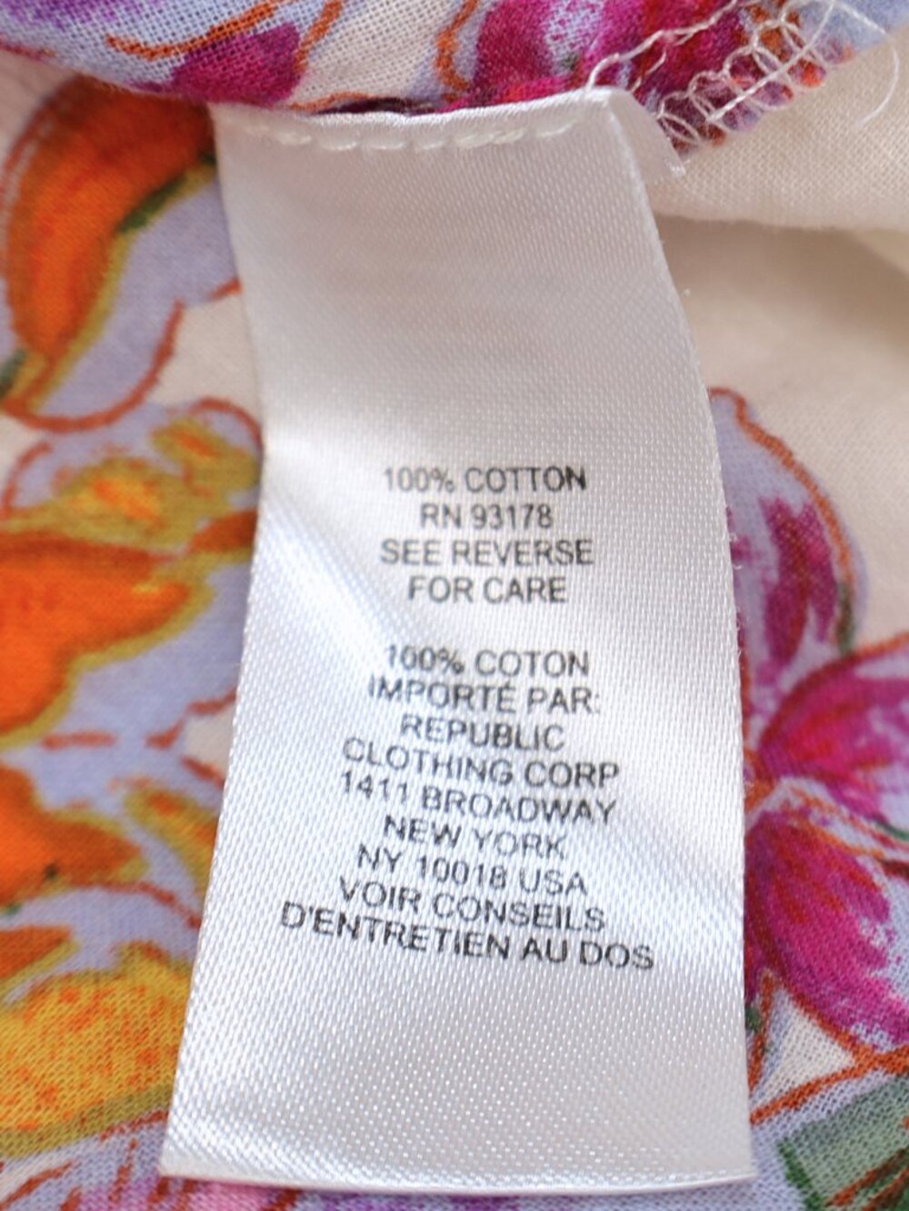 Tahari Floral Cotton Blouse Large Tropical Botanical Print - Picture 7 of 8